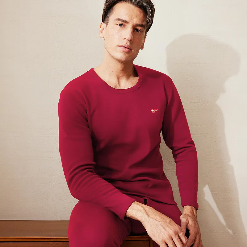SEPTWOLVES Thermal Set Men's Premium Box Set Wine Red + Crimson-1