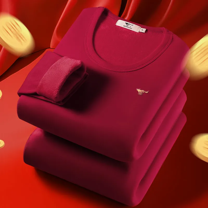 SEPTWOLVES Thermal Set Men's Premium Box Set Wine Red + Crimson-6