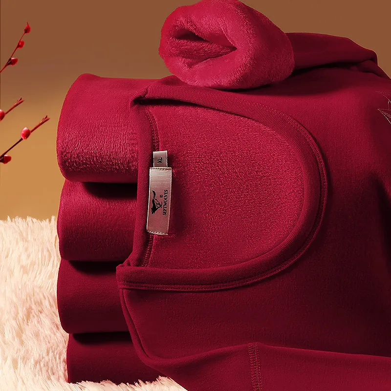 SEPTWOLVES Thermal Set Men's Premium Box Set Wine Red + Crimson-3