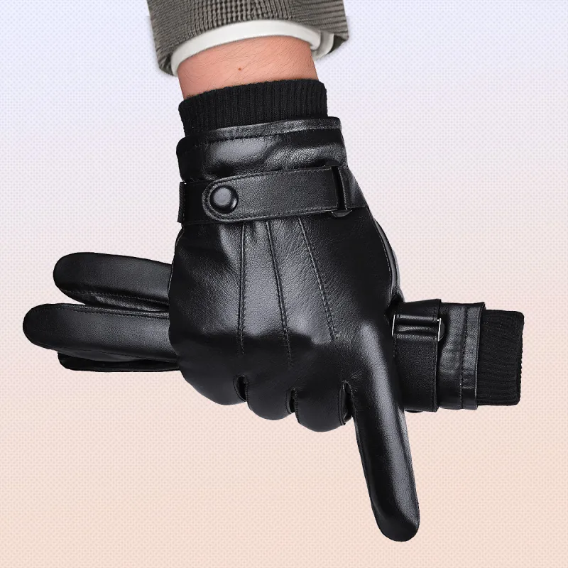 HLA Synthetic Leather, Sheep Wool, Polyamide Gloves Men's-4