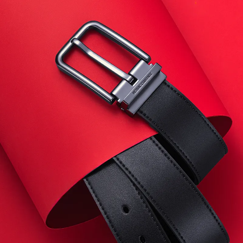 HLA Cow Leather Belts Men's Width 3.4CM-7