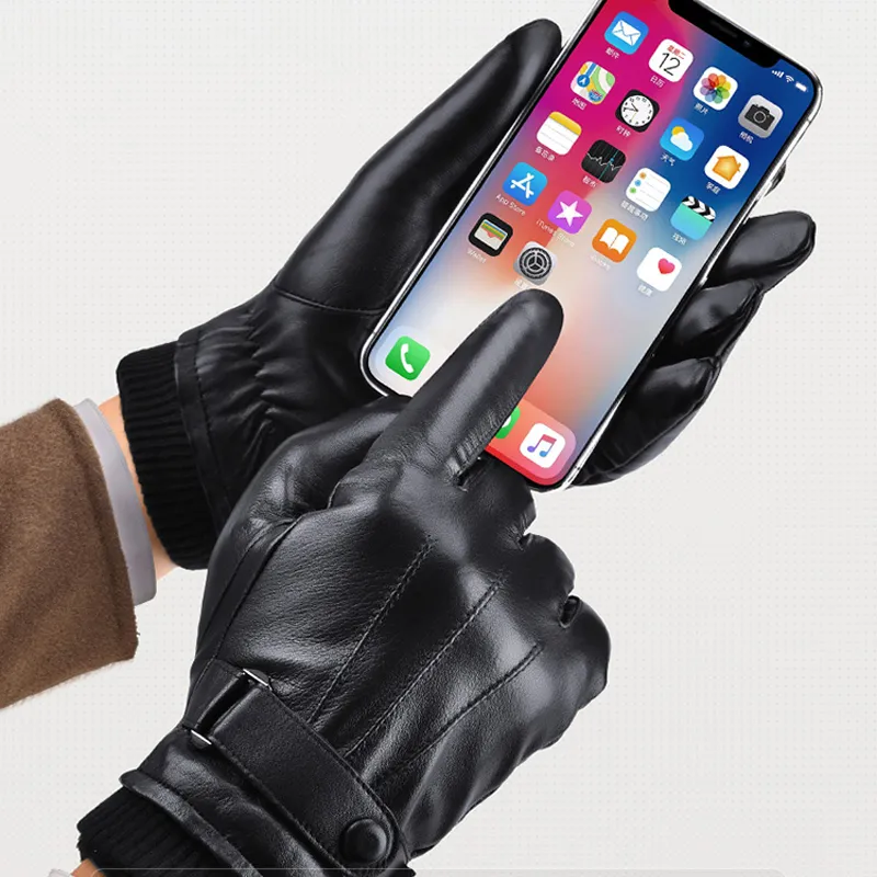 HLA Synthetic Leather, Sheep Wool, Polyamide Gloves Men's-8