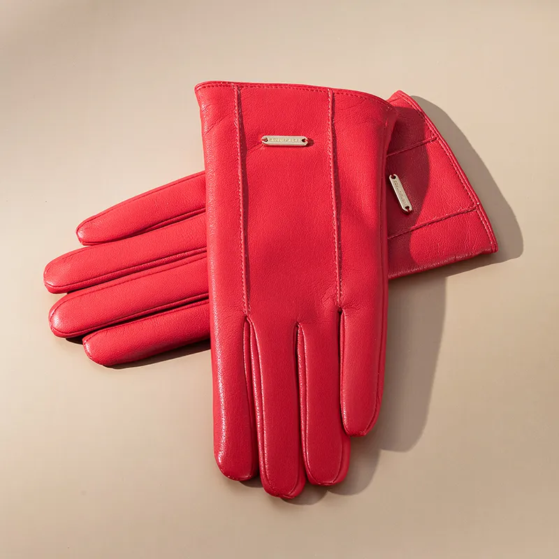 HLA Fabric  Polyurethane PU Leather; Lining  Sheep Wool Polyamide PU Glove Women's-7