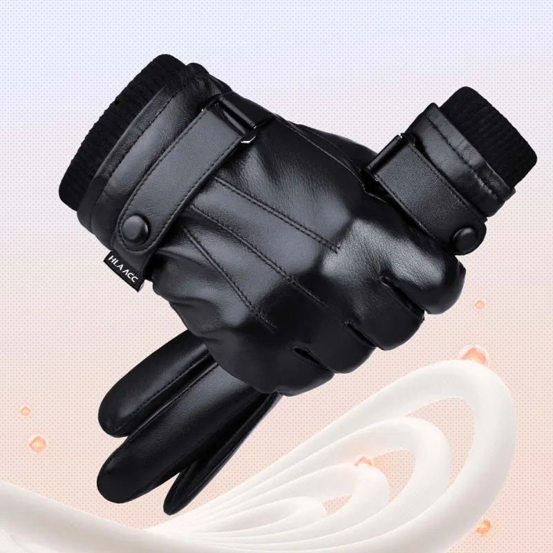 HLA Synthetic Leather, Sheep Wool, Polyamide Gloves Men's-3