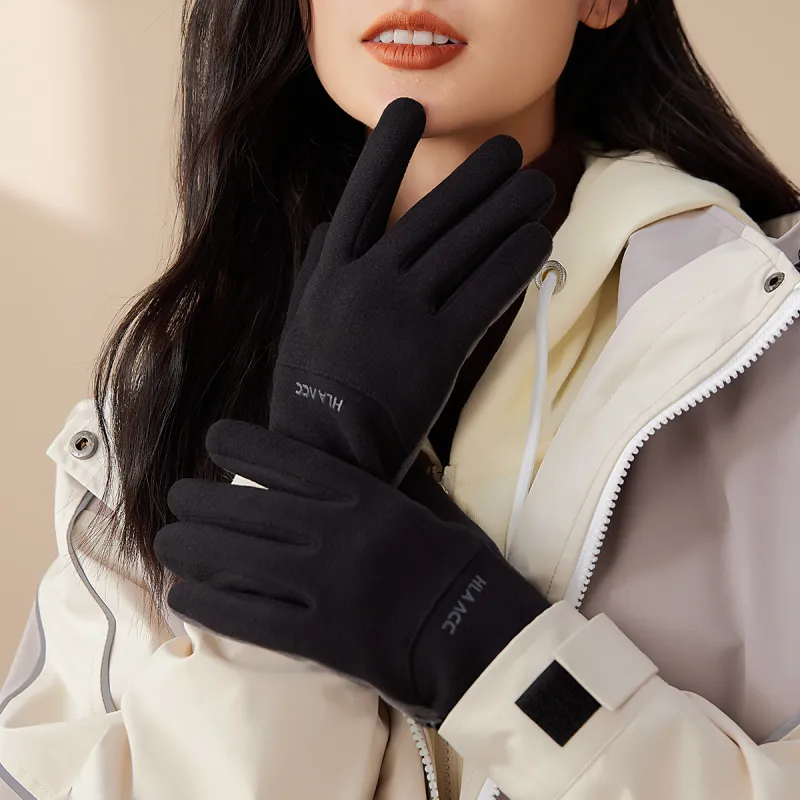 HLA Polyester Knit Gloves Women's-3
