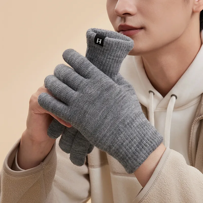 HLA Acrylic Polyamide Elastane Polyester Knit Gloves Men's-5