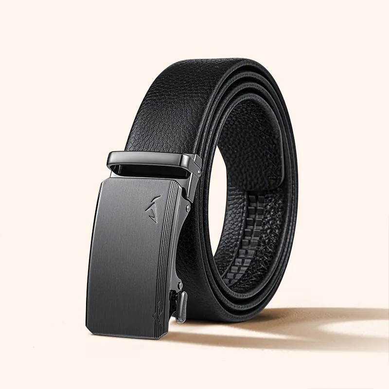 HLA The Mountain Is Not In The High Series Top Grain Cow Leather Cow Leather Belts Men's Width 3.5cm-1