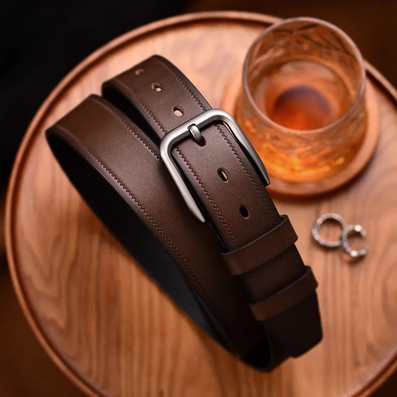 HLA Cow Leather Leather Belts Men's Width 3.75cm-4