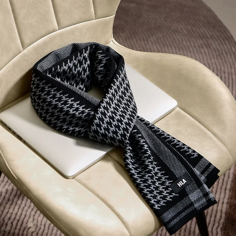 HLA Sheep Wool Polyester Acrylic Polyamide Scarves Unisex-3