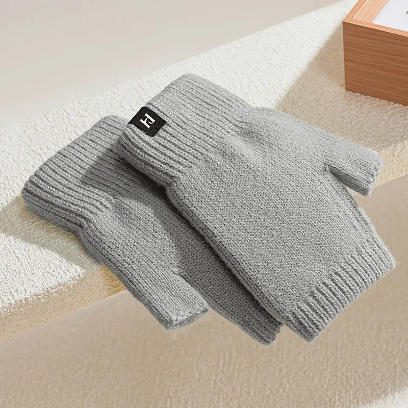 HLA Acrylic Polyamide Elastane Knit Gloves Men's-5