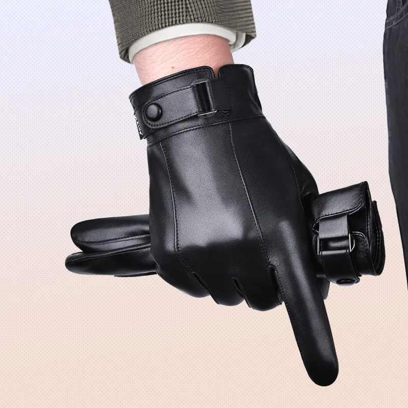 HLA Synthetic Leather Polyester Fiber Pu Glove Unisex-2