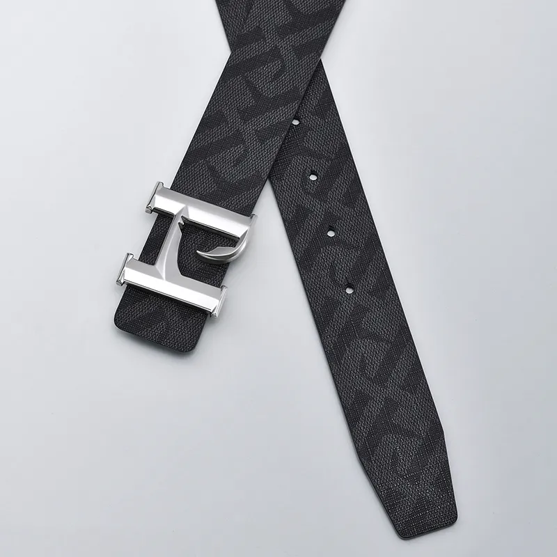 HLA Top Grain Cow Leather Belts Men's Width 3.4CM-1