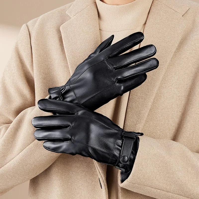 HLA Synthetic Leather Polyester Fiber Pu Glove Unisex-7