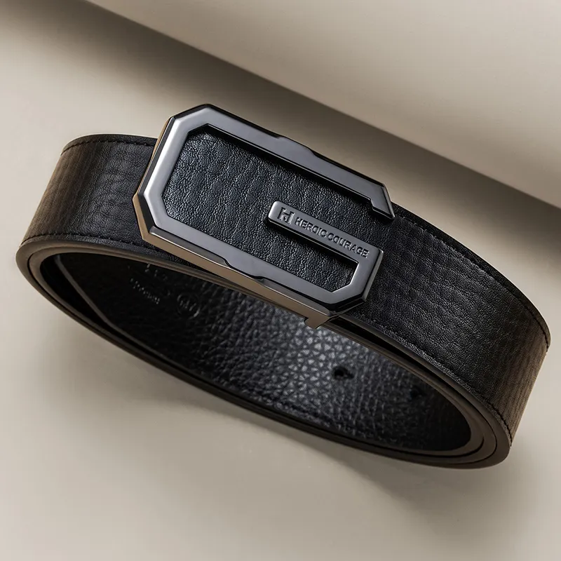 HLA Cow Leather Belts Men's Width 3.4cm-5
