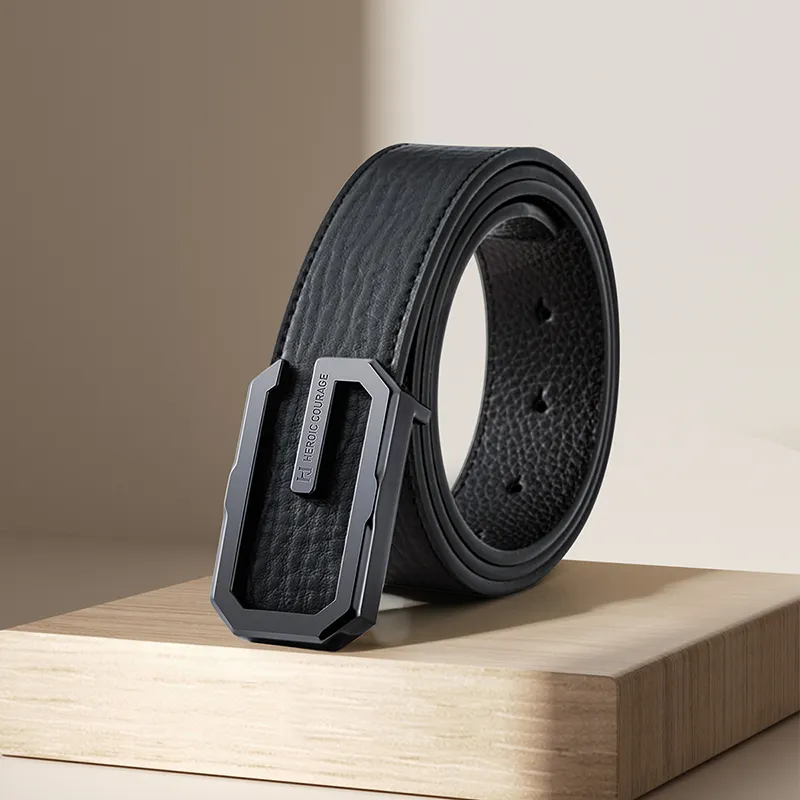 HLA Cow Leather Belts Men's Width 3.4cm-3