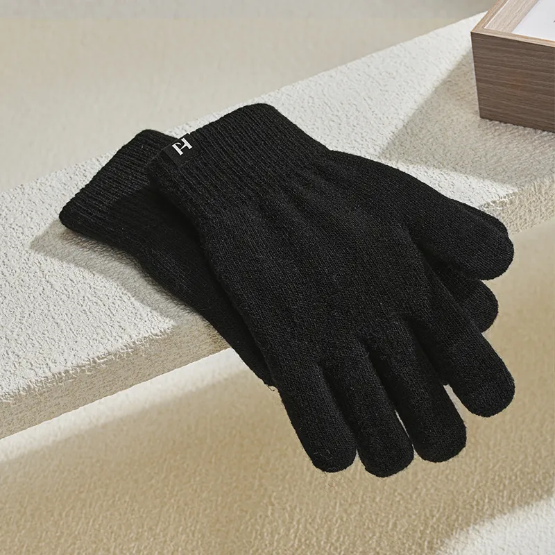 HLA Acrylic Polyamide Elastane Polyester Knit Gloves Men's-3