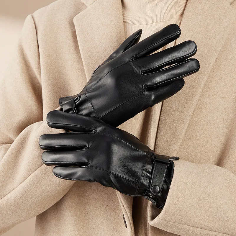 HLA Polyurethane PU Leather, Polyester Gloves Men's-1