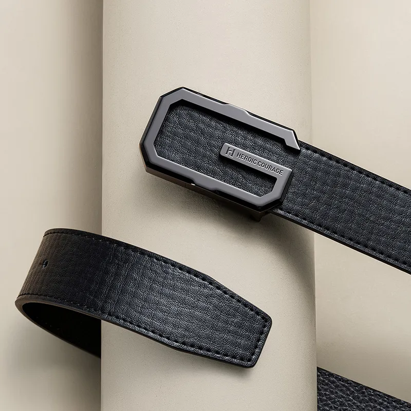 HLA Cow Leather Belts Men's Width 3.4cm-4