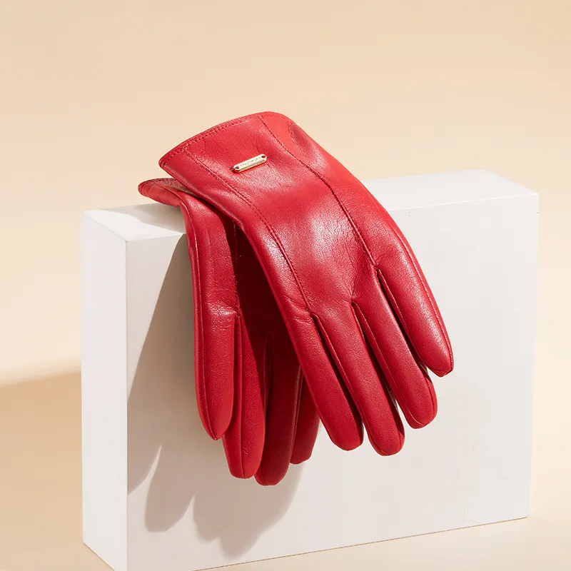 HLA Fabric  Polyurethane PU Leather; Lining  Sheep Wool Polyamide PU Glove Women's-9