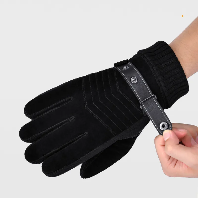 HLA Pigskin Leather, Polyester Fiber Gloves Men's-5