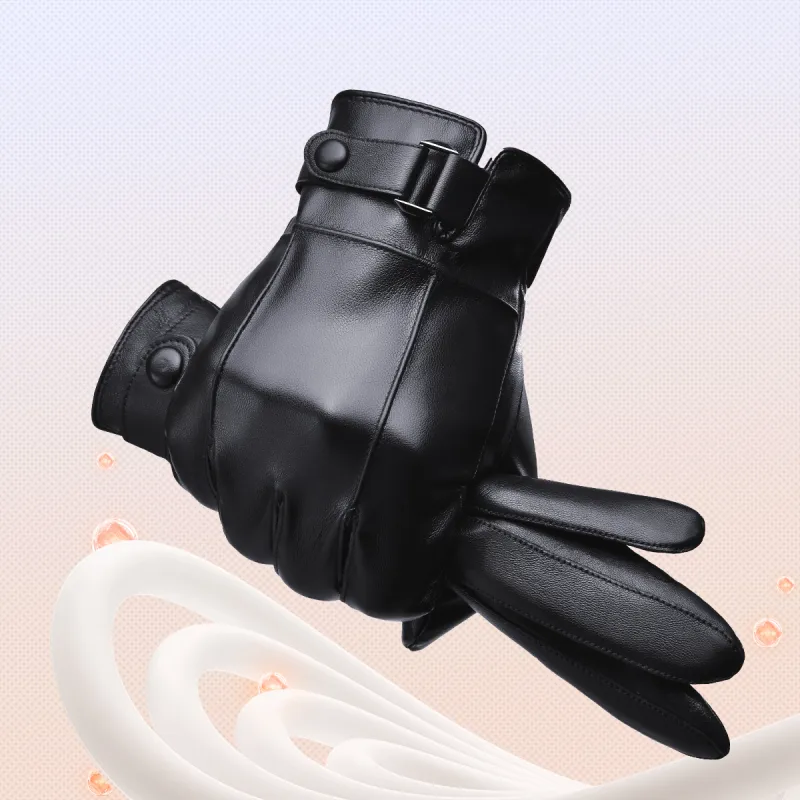 HLA Synthetic Leather Polyester Fiber Pu Glove Unisex-3