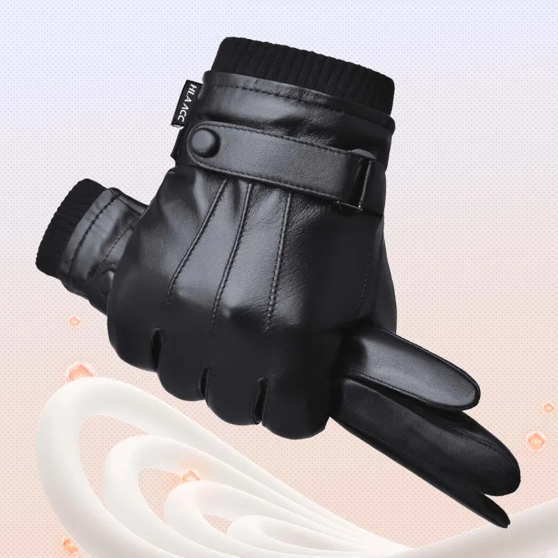 HLA Synthetic Leather, Sheep Wool, Polyamide Gloves Men's-2