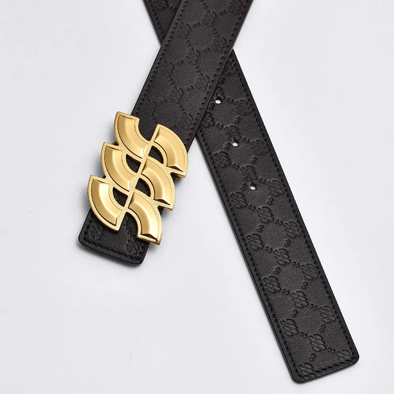 HLA Top Grain Cow Leather Belts Men's Width 3.4CM-7