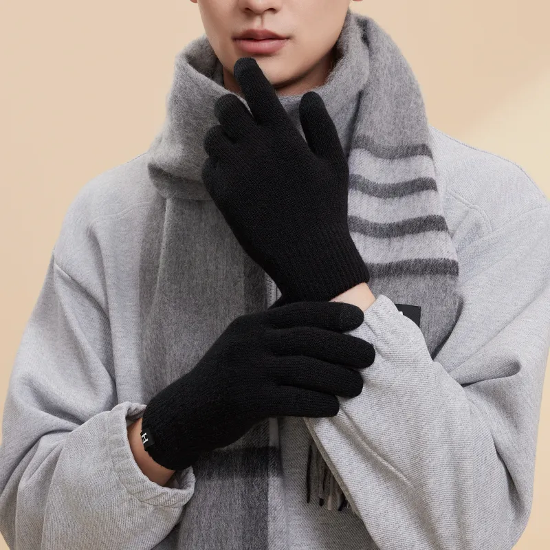 HLA Acrylic Polyamide Elastane Polyester Knit Gloves Men's-1