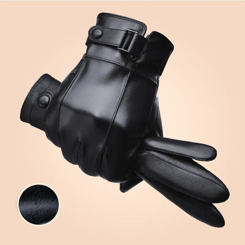 HLA Polyurethane PU Leather, Polyester Gloves Men's-4