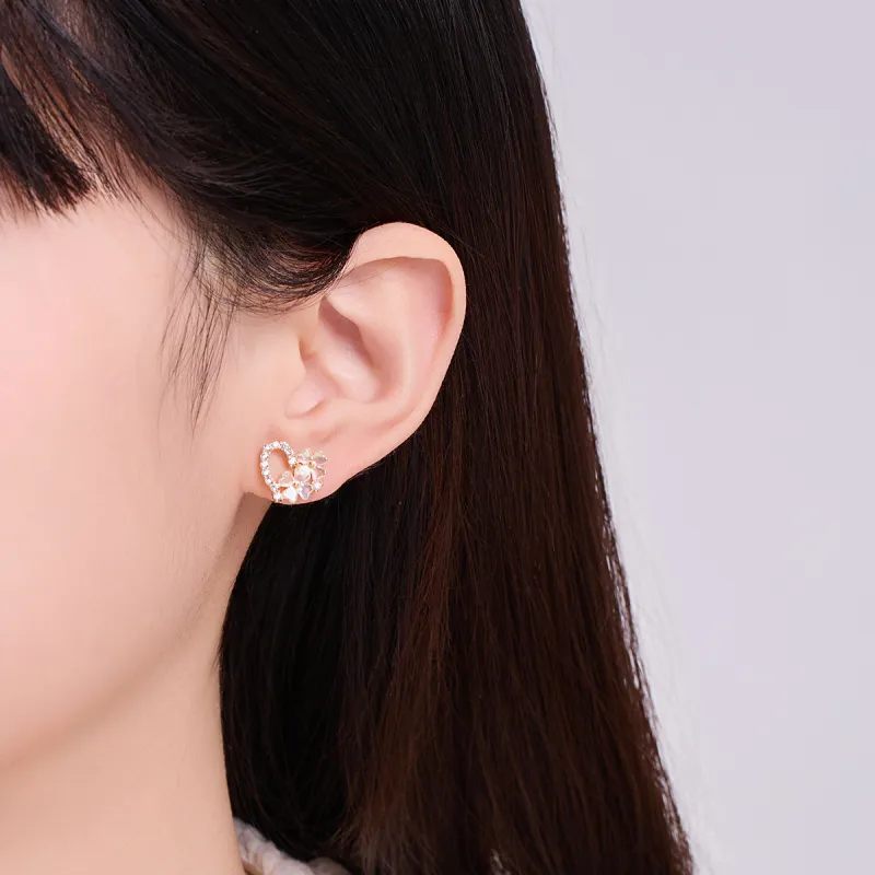 DODOGOGO Alloy S925 Silver, Synthetic Cubic Zirconia Stud Earrings Women's-2