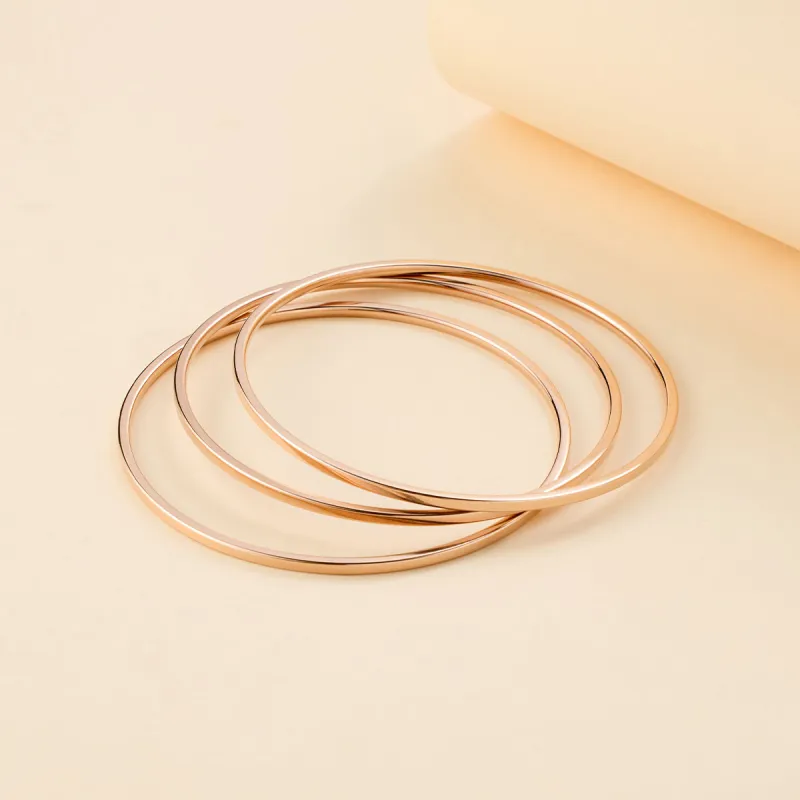 DODOGOGO Titanium Steel Bangles Women's Rose Gold-2