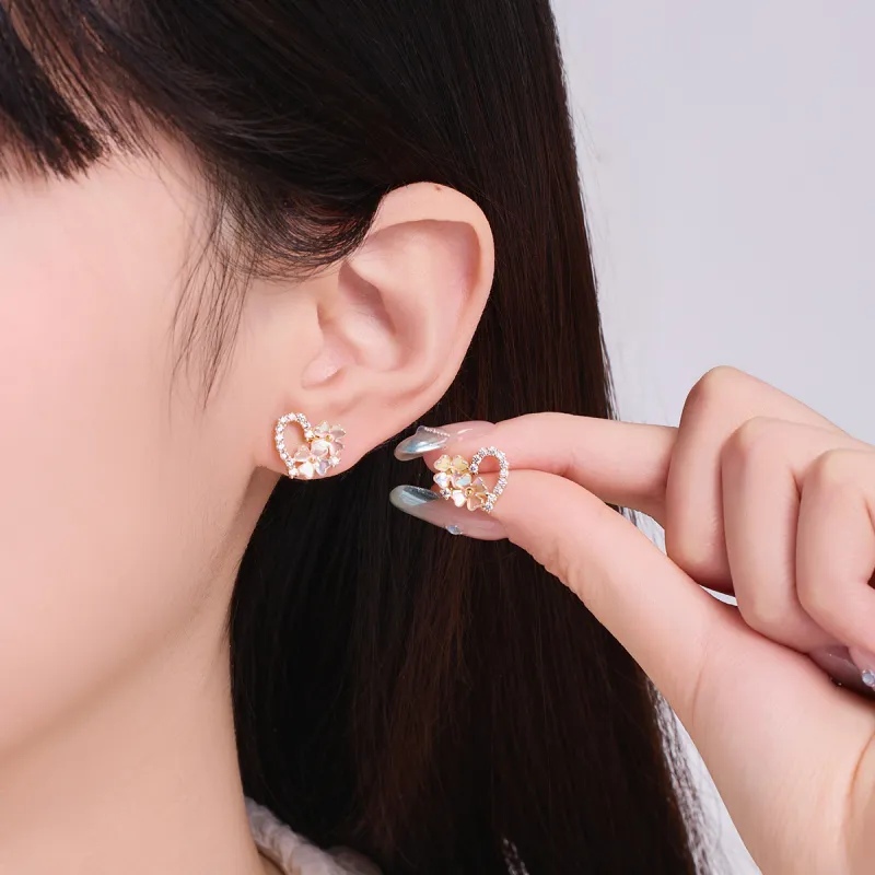 DODOGOGO Alloy S925 Silver, Synthetic Cubic Zirconia Stud Earrings Women's-1