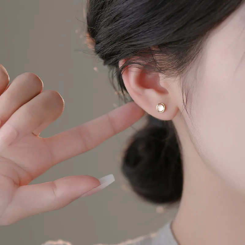 DODOGOGO S 999 Fine Silver Stud Earrings Women's-2