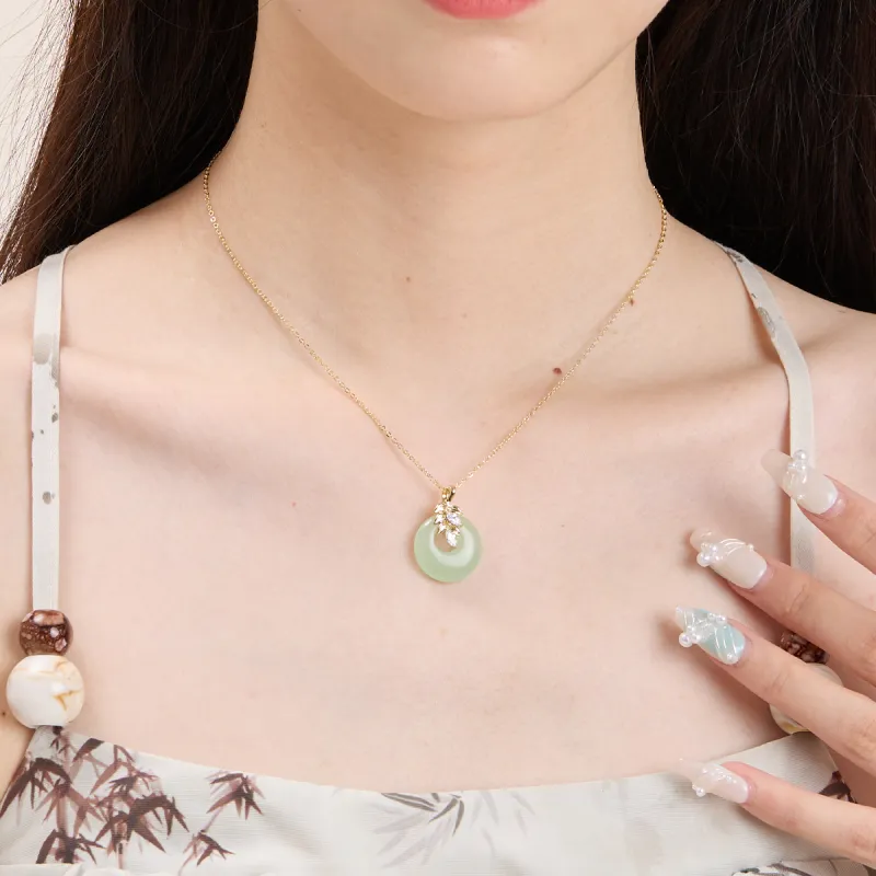 DODOGOGO Alloy Necklaces Women's Green/White, Packaging-1