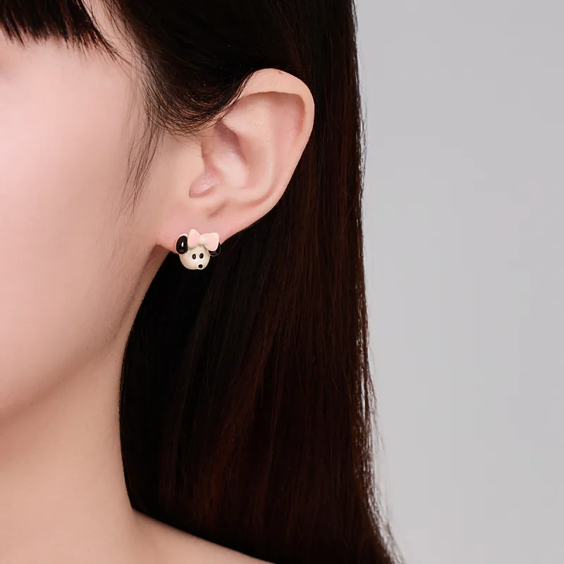 DODOGOGO Alloy S925 Silver, Oil Drip Stud Earrings Women's-2