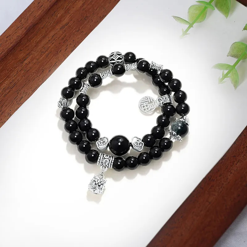 ZOKS Colored Glaze Jade Bracelets Unisex-9
