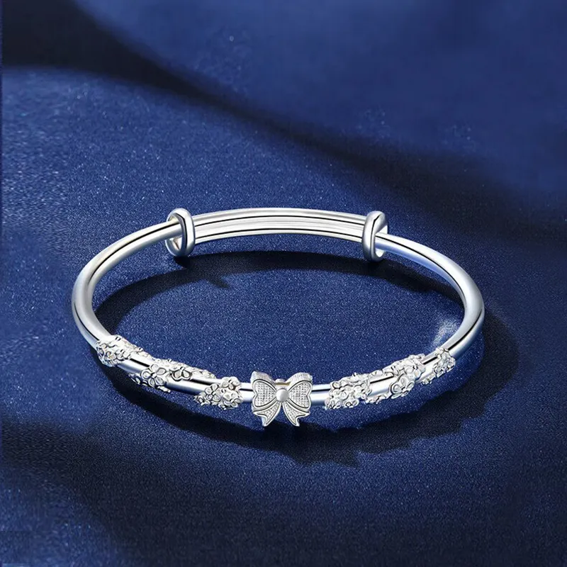 ZOKS S999 Fine Silver Bangles Women's-5