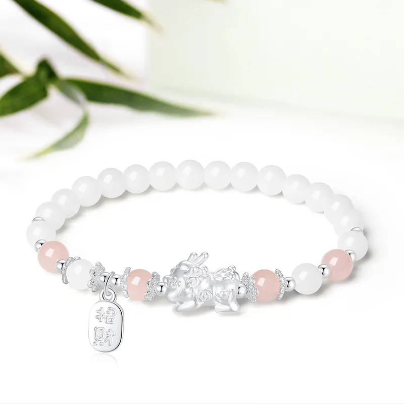 There Is You In The Long World White Jade Bodhi Bracelets Unisex-3