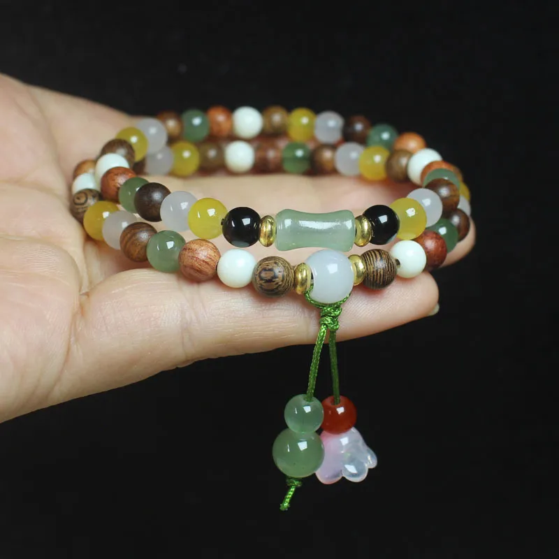 ZOKS Colored Glaze Jade Bracelets Unisex-1