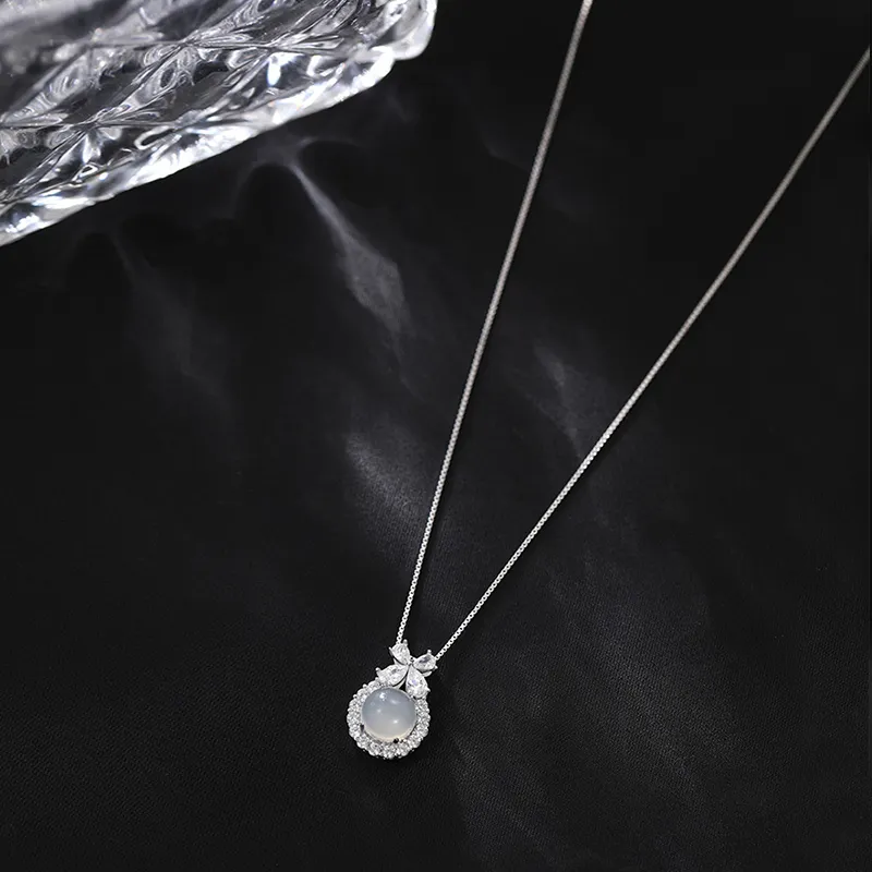 ZOKS Chalcedony Jade Necklaces Women's-3