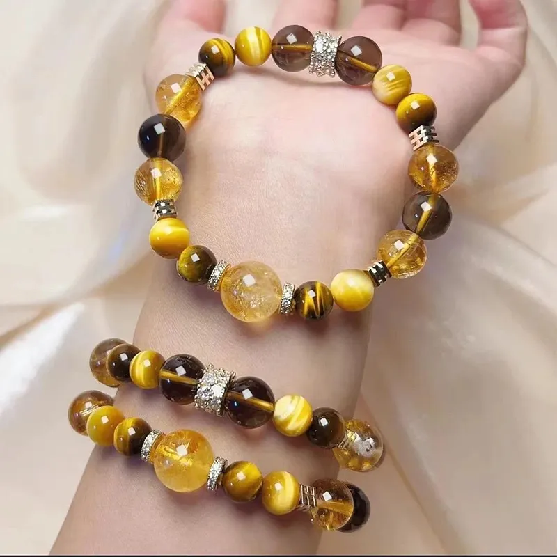 ZOKS Tiger's Eye Stone Jade Bracelets Unisex-5