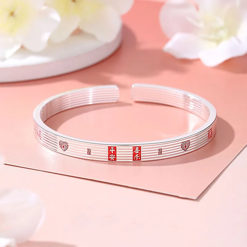 ZOKS S999 Fine Silver Bangles Women's-2
