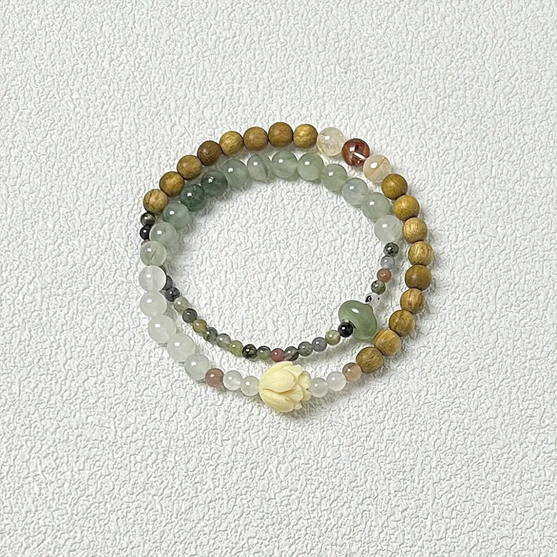 ZOKS Colored Glaze Jade Bracelets Unisex-1