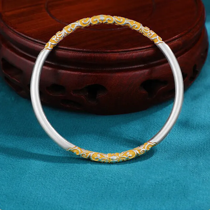ZOKS S999 Fine Silver Bangles Women's-5