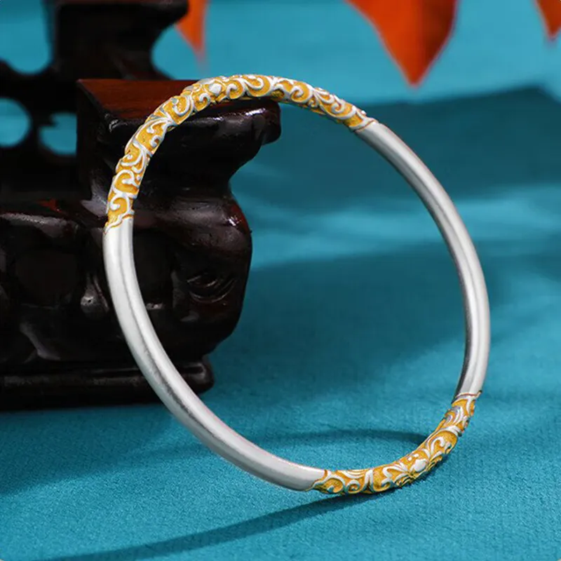 ZOKS S999 Fine Silver Bangles Women's-4