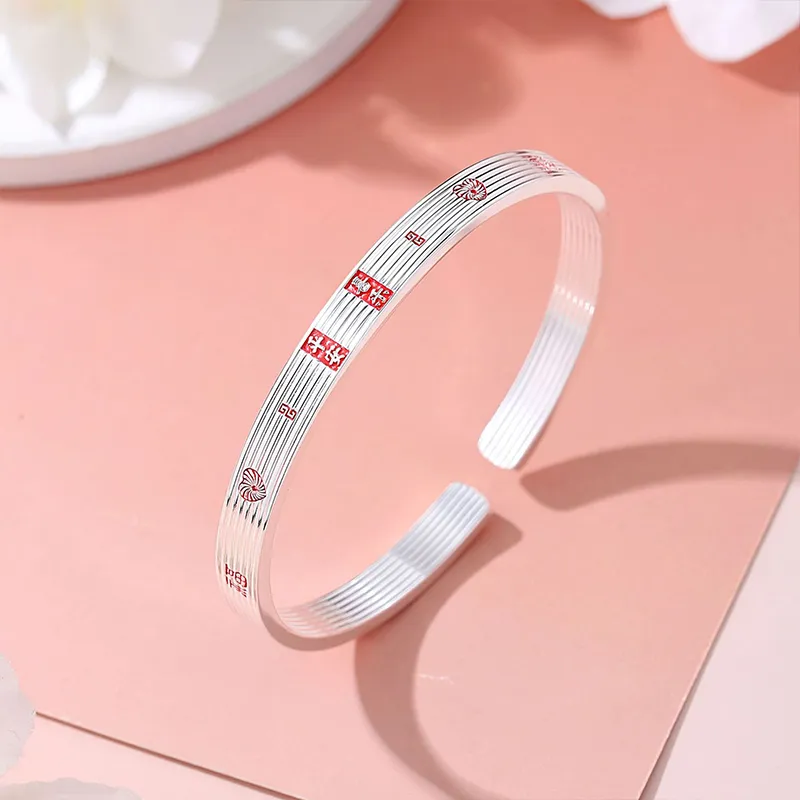ZOKS S999 Fine Silver Bangles Women's-4