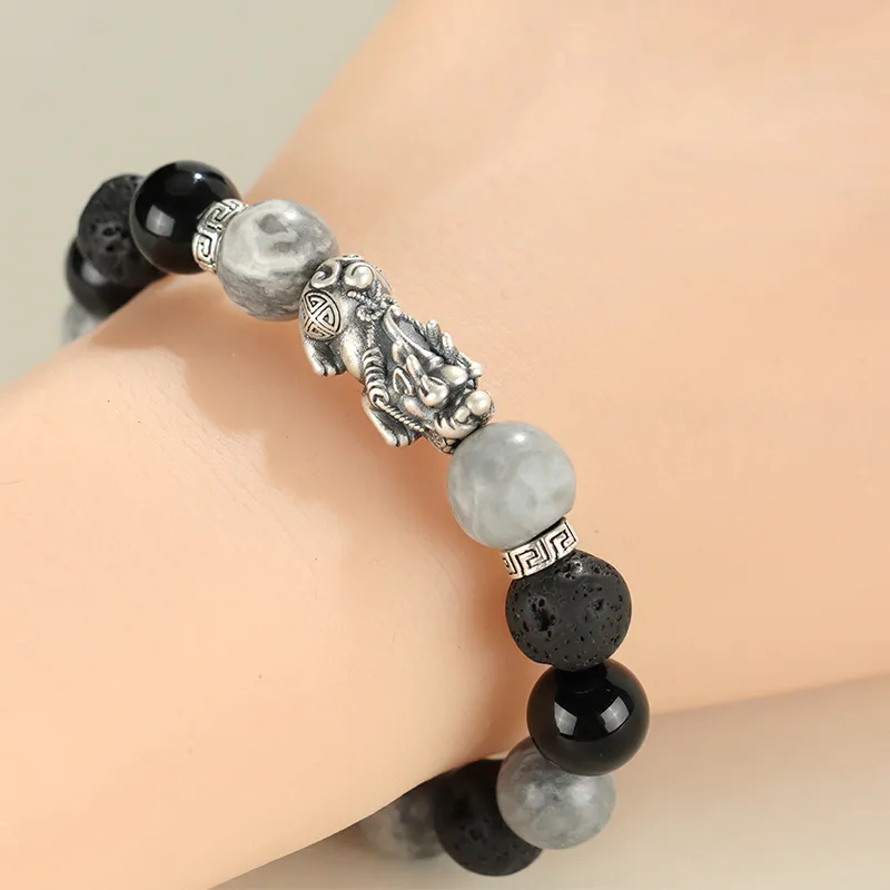 ZOKS Map Stone Jade Bracelets Men's-3