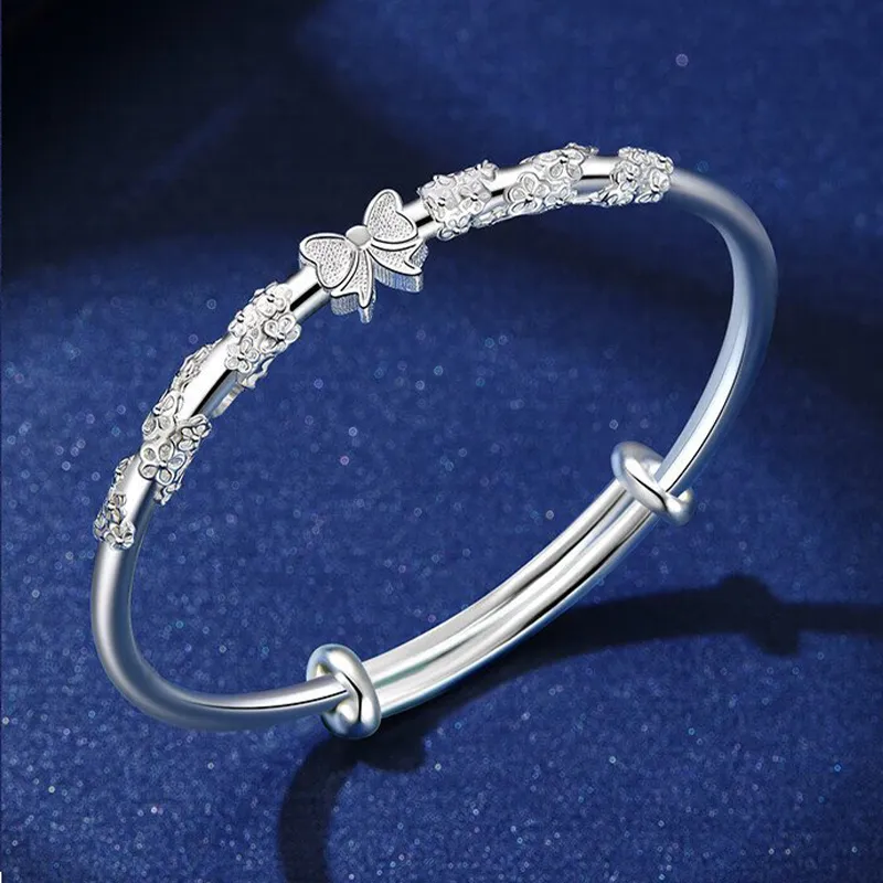 ZOKS S999 Fine Silver Bangles Women's-3
