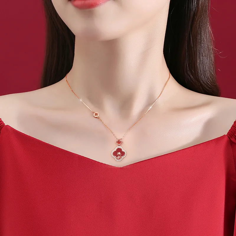 ZOKS Agate Jade Necklaces Women's-5