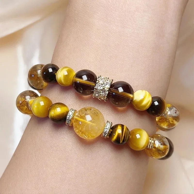 ZOKS Tiger's Eye Stone Jade Bracelets Unisex-4